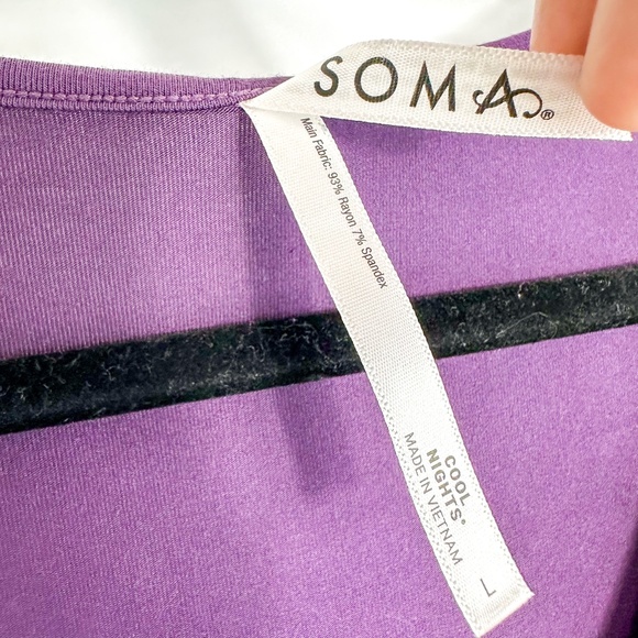 Soma Purple & Cream Floral Cool Nights 2 Piece Pajama Set - Picture 6 of 11